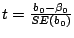 $ t = \frac{b_0-\beta_0}{SE(b_0)}$
