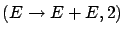 $ (E \rightarrow E + E, 2)$